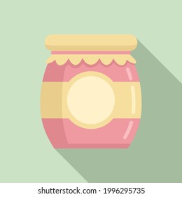 Jam jar icon. Flat illustration of Jam jar vector icon for web design