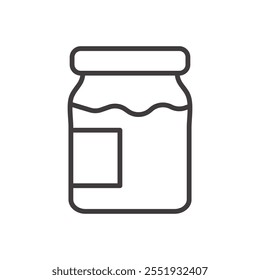 Jam Jar Icon isolado no fundo branco. Ícone de vetor.