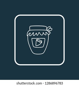 Jam jar icon line symbol. Premium quality isolated marmalade element in trendy style.