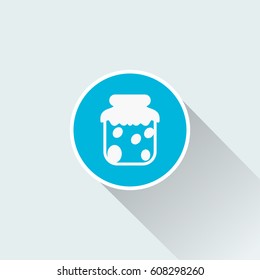 jam jar icon with long shadow