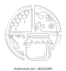 jam jar icon. Outline logo jam jar vector icon for web design isolated on white background