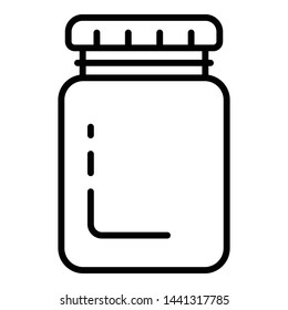 Jam jar icon. Outline jam jar vector icon for web design isolated on white background