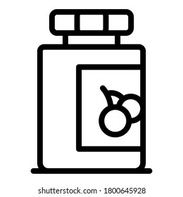 Jam jar icon. Outline jam jar vector icon for web design isolated on white background
