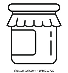 Jam jar icon. Outline Jam jar vector icon for web design isolated on white background