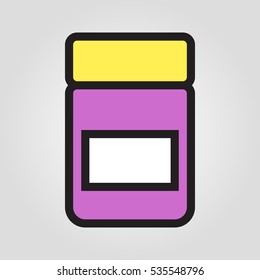 Jam jar icon in trendy flat style isolated on grey background. Kitchen symbol for your design, logo, UI. Vector illustration, EPS10.