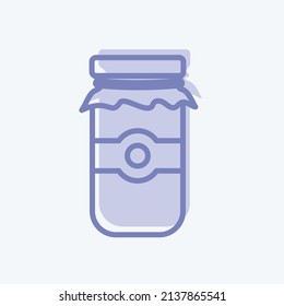 Jam Jar Icon in trendy two tone style isolated on soft blue background