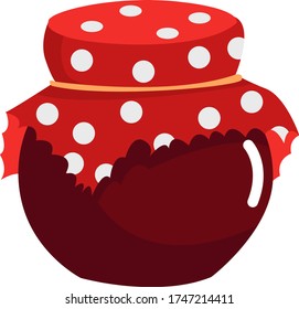Jam in jar , illustration, vector on white background