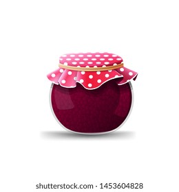 Jam jar isolated on white background for your creativity