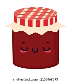 jam in jar kawaii food icon isolated