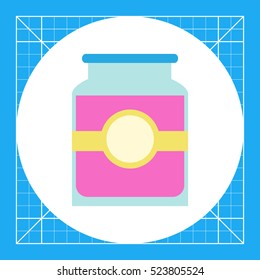 Jam jar with label