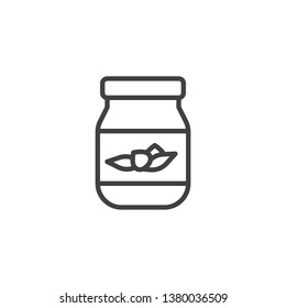 Jam jar line icon. linear style sign for mobile concept and web design. Glass jar jam outline vector icon. Symbol, logo illustration. Pixel perfect vector graphics