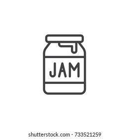 Jam jar line icon, outline vector sign, linear style pictogram isolated on white. Symbol, logo illustration. Editable stroke