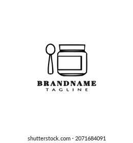 jam jar logo cartoon icon design template black modern isolated vector illustration