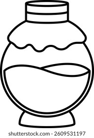 Jam Jar Outline Icon Illustration