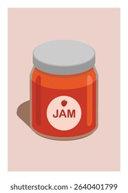 Jam jar. Simple flat illustration.