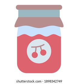 jam jar for storage in autumn using soft color and flat style