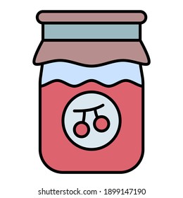jam jar for storage in autumn using soft color and filled line style