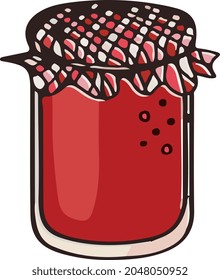 vector de sabor a fresa de tarro de mermelada