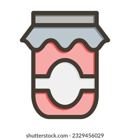 Jam Jar Thick Line Filled Colors For Personal And Commercial Use.
