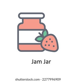 Jam Jar Vector      Fill outline Icons. Simple stock illustration stock