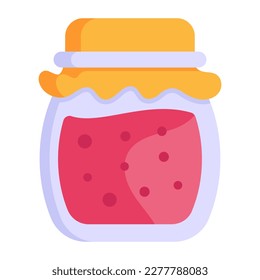 Jam jar vector, glass jar with jam