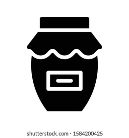 jam jar vector glyph flat icon 