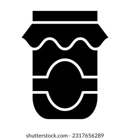 Jam Jar Vector Glyph Icon For Personal And Commercial Use.
