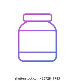 Jam jar vector icon, jam container symbol for bread flat design.