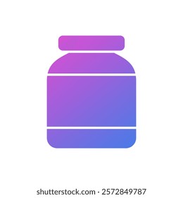 Jam jar vector icon, jam container symbol for bread flat design.