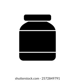 Jam jar vector icon, jam container symbol for bread flat design.