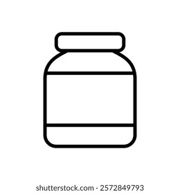 Jam jar vector icon, jam container symbol for bread flat design.