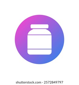 Jam jar vector icon, jam container symbol for bread flat design.