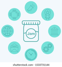 Jam jar vector icon sign symbol