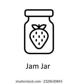 Jam Jar  Vector outline Icon Design illustration. Food and drinks Symbol on White background EPS 10 File