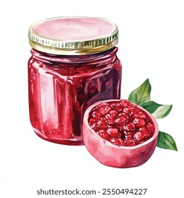 Jam jar aquarela clipart ilustração