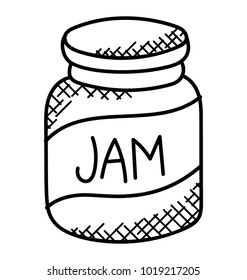 
Jam jars with marmalade and confitures doodle icon
