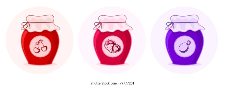  Jam Jars on White Background