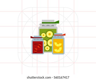 Jam jars with paper covers