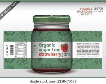 Jam jelly Label, Jelly Packaging, strawberry jam, orange jam, packaging vector, bottle pack vector, jar mockup, fruits label, food jar label, print ready 