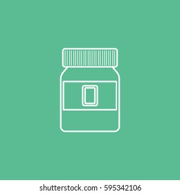Jam Line Icon On Green Background