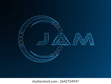 JAM baixo poli carta logotipo vetor design. Projeto do logotipo poli inferior do JAM. Logotipo poli baixo.