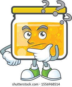 Jam with mascot thinking on white background