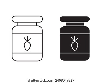 Jam outline icon collection or set. Jam Thin vector line art