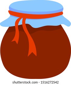 Jam pot, ilustración, vector sobre fondo blanco.