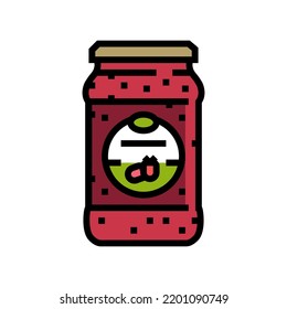 jam raspberry fruit berry color icon vector. jam raspberry fruit berry sign. isolated symbol illustration