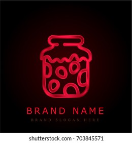 Jam red chromium metallic logo