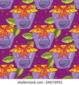 jam seamless pattern plum doodle sketch