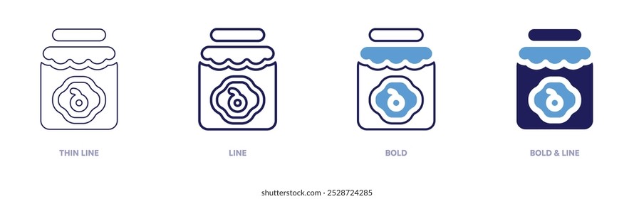 Jam showcase icon in 4 different styles. Thin Line, Line, Bold, and Bold Line. Duotone style. Editable stroke.