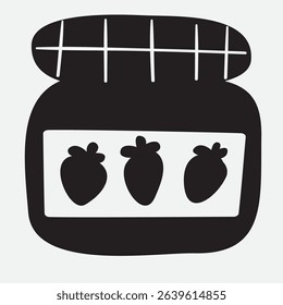 Jam. Silhouette icon. Hand drawn illustration. Vector design on white background.