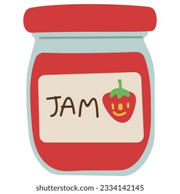 Jam single 1 cute on a white background, vector illustration.